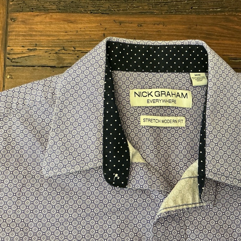 Nick Graham Men's Casual Button Down Shirt - Purple